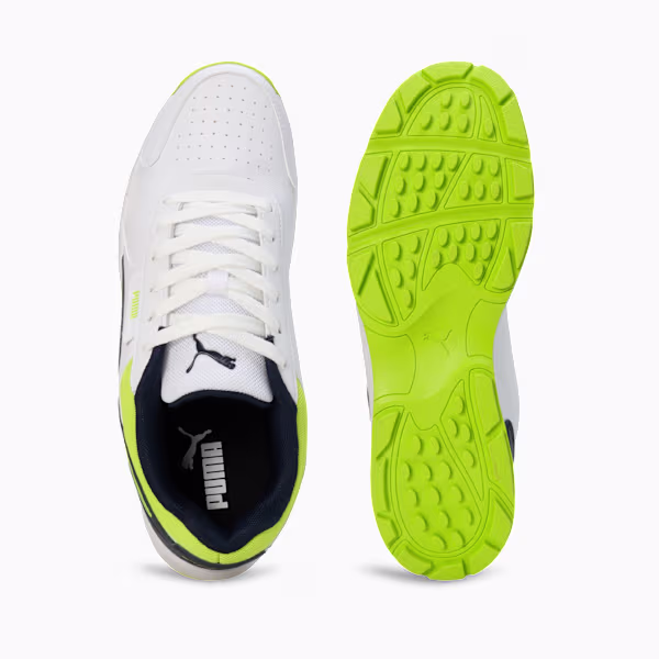 Puma Classic cat White/Green Cricket Shoes(108483 02) - Image 2